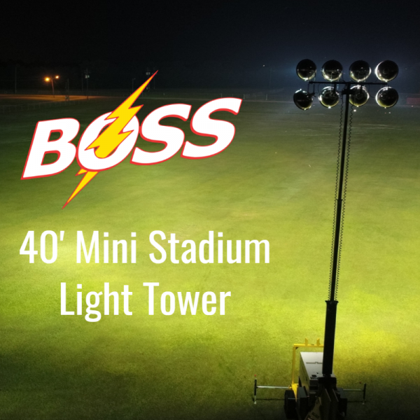 40 Foot Trailer Mounted Mini Stadium Light Tower - Image 3